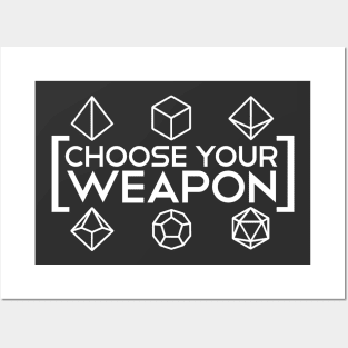 DnD - Choose your Weapon white Posters and Art